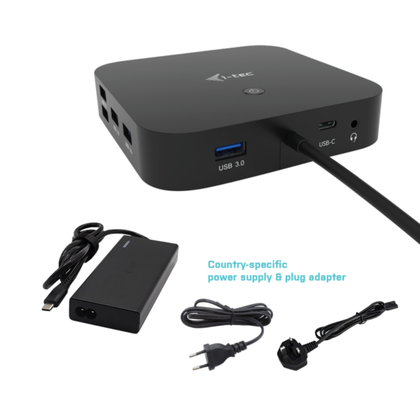 i-tec USB-C HDMI DP Docking Station mit Power Delivery 65W + 77W Univ. Charger