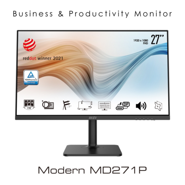 MSI Modern MD271PDE 69cm (27") FHD IPS Monitor HDMI/USB-C 75Hz 5ms