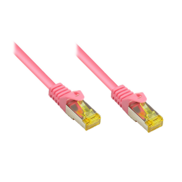 Good Connections 10m RNS Patchkabel mit Cat.7 Rohkabel S/FTP PiMF magenta