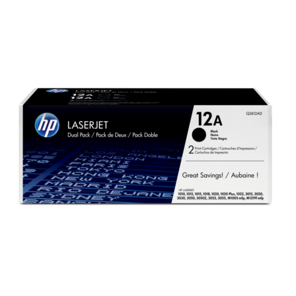 HP Q2612AD / 12A Original Toner Schwarz (2 Stück)