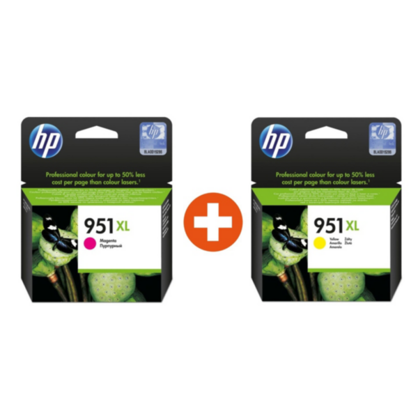 HP CN048AE + CN047AE / 951XL Original Druckerpatronen Gelb + Magenta