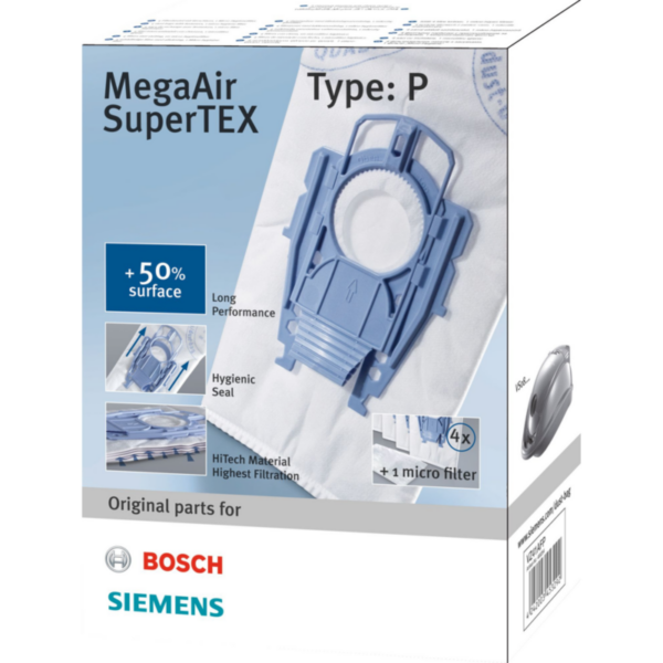 Siemens VZ41AFP MegaAir SuperTEX Staubsaugerbeutel + Filter (4+1) für VS08