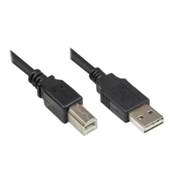 Good Connections USB 2.0 Anschlusskabel 2m A-B Stecker schwarz