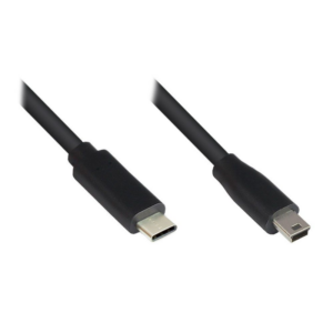 Good Connections Anschlusskabel 1m USB 2.0 USB-C zu USB 2.0 Mini-B schwarz