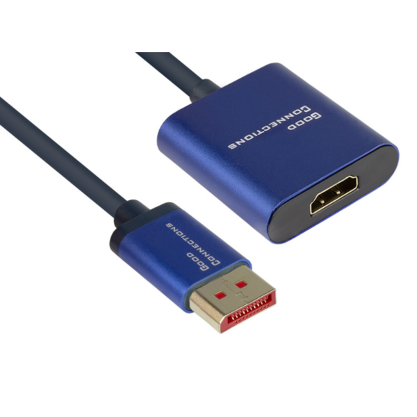 Good Connections Adapterkabel DP 1.2 St./ HDMI Bu. 4K UHD@60Hz Alu blau 0