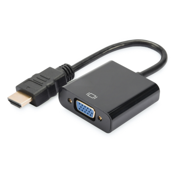 DIGITUS HDMI Adapter HDMI-A zu VGA St./Bu. schwarz