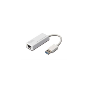 DIGITUS USB 3.0 Gigabit Ethernet Adapter Typ-A zu RJ45 St./Bu. weiß