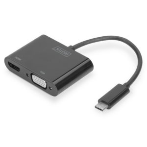 DIGITUS USB 3.1 Typ-C zu VGA/HDMI Grafikadapter schwarz DA-70858