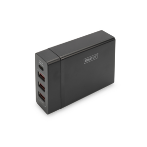 DIGITUS Universal 4-Port USB-Ladeadapter 3x USB-A/1x USB-C Bu. schwarz