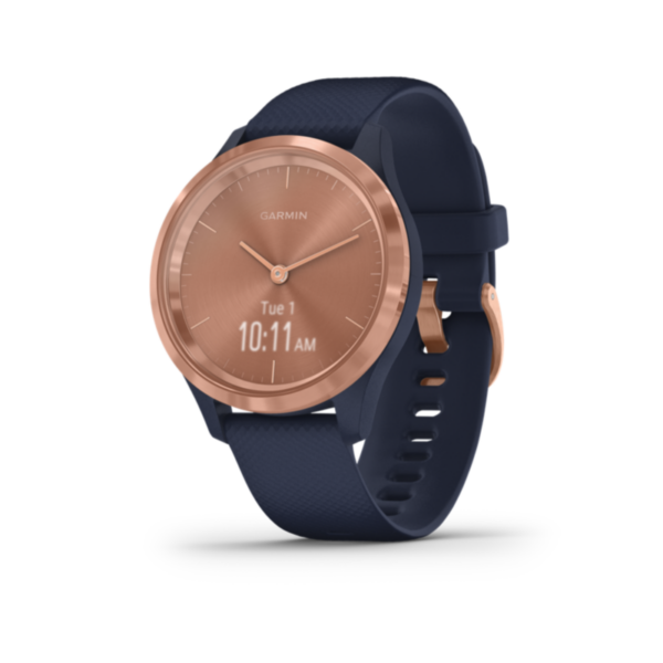 Garmin vivomove 3s Hybrid-Smartwatch blau/rosegold OLED