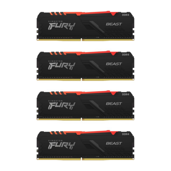 32GB (4x8GB) KINGSTON FURY Beast RGB DDR4-2666 CL16 RAM Gaming Arbeitsspeicher