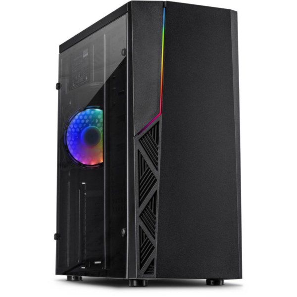 Inter-Tech B-02RGB Gaming Tower ATX/MicroATX Gehäuse Schwarz