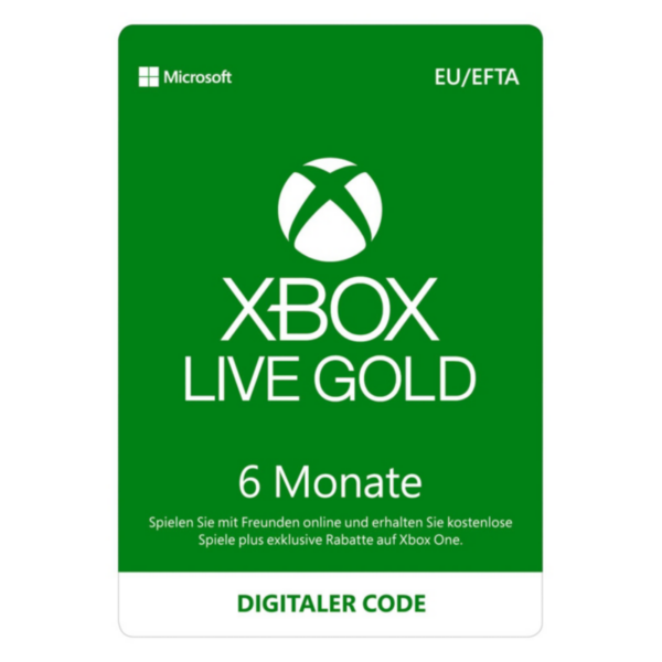 Xbox Live Gold 6 Monate Mitgliedschaft