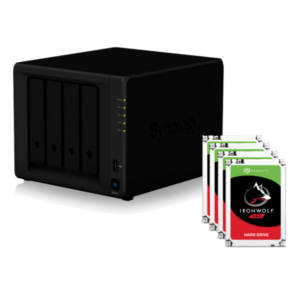 Synology DS418 NAS System 4-Bay 16TB inkl. 4x 4TB Seagate ST4000VN008