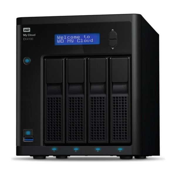 WD My Cloud EX4100 NAS System 4-Bay 24 TB (4x 6 TB) WDBWZE0240KBK-EESN