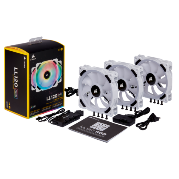 Corsair LL Series LL120 LED RGB weiß 3er Set Lüfter 120 mm