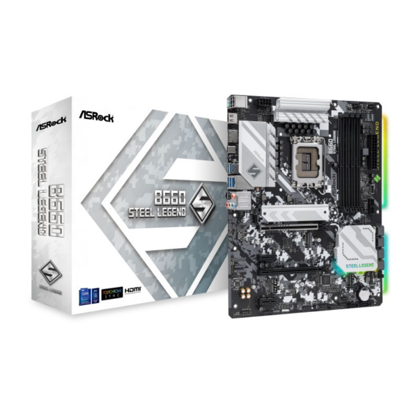 ASRock B660 Steel Legend ATX Mainboard Sockel 1700 RGB/M.2/HDMI/DP/USB-C