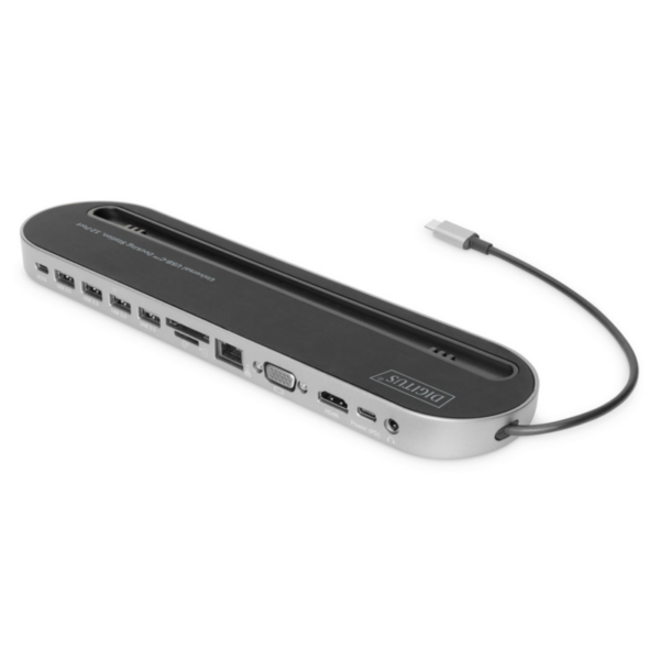 DIGITUS DA-70888 12-Port USB-C Docking Station grau