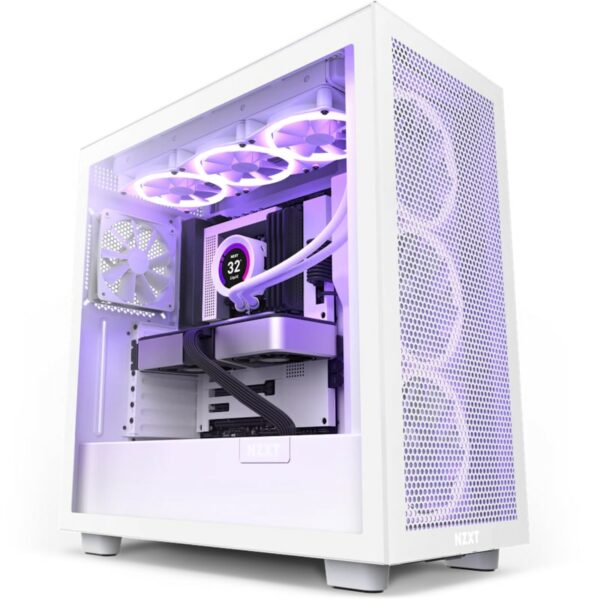 NZXT H7 Flow White Midi Tower ATX Gaming Gehäuse weiß mit Glasfenster