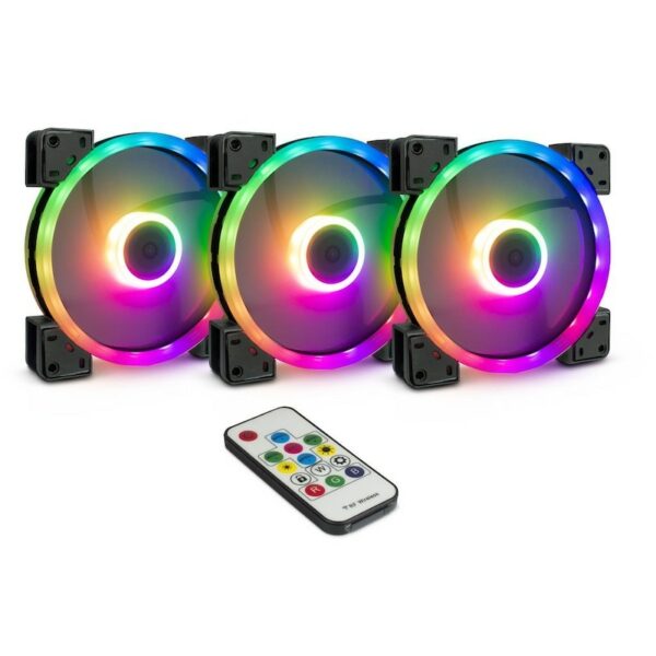 Inter-Tech Argus RGB-Fan Set RS14 mit Fernbedienung