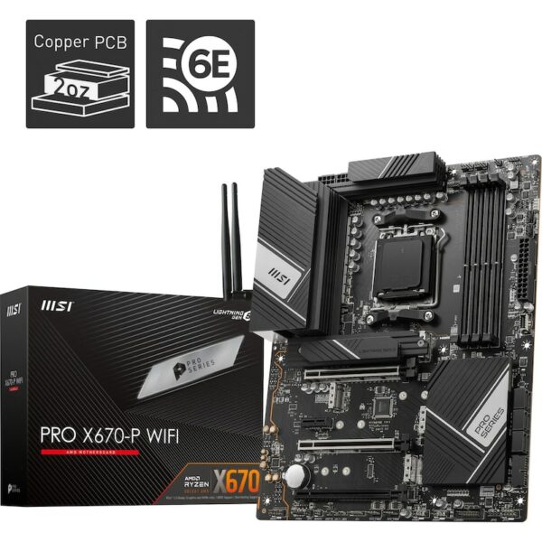 MSI PRO-P X670-P WIFI ATX Mainboard Sockel AM5 4x M.2/USB-C/WIFI/BT 7D67-001R