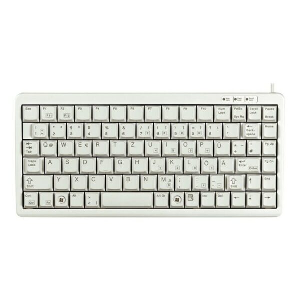 Cherry G84-4100 Compact Kabelgebundene Tastatur US Layout mit € USB hellgrau