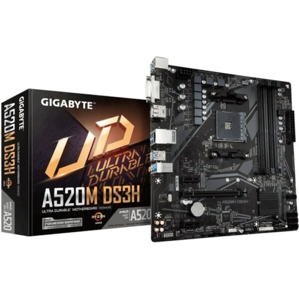 Gigabyte A520M DS3H mATX Mainboard Sockel AM4 HDMI/DVI-D/DP/M.2/SATA