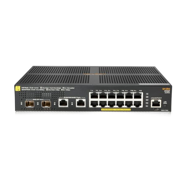 HPE Aruba 2930F 12G PoE+ 2G / 2SFP+ Switch EU