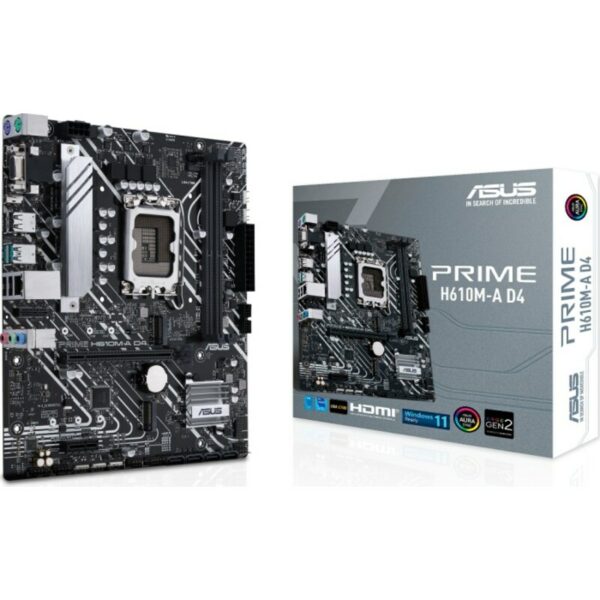 ASUS PRIME H610M-A D4 mATX Mainboard Sockel 1700 HDMI/DP/VGA