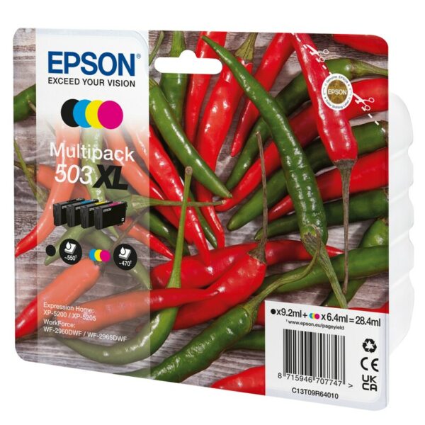 Epson 503XL Original Druckerpatrone Multipack C13T09R64010 Chilischoten-Tinte