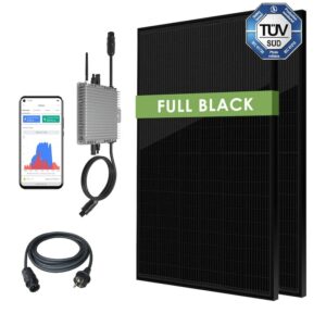 VALE Balkonkraftwerk 600W/790W Plug&Play Wlan Full Black 5m Anschlusskabel PV