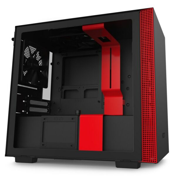 NZXT H210 Mini Tower Mini-ITX Gehäuse Schwarz/Rot mit Sichtfenster