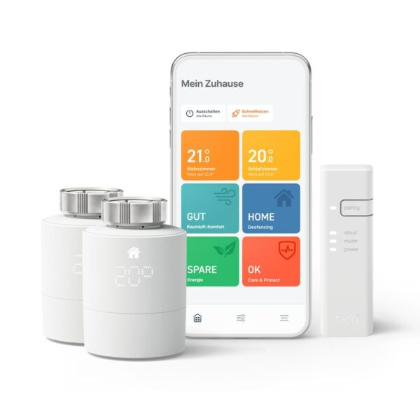 tado° Starter Kit mit 2 Smarten Heizkörper-Thermostaten V3+