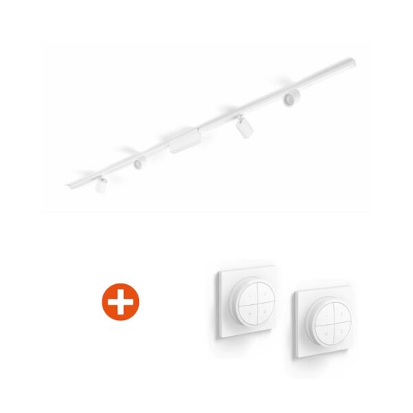 Philips Hue Perifo Basis-Set Deckenleuchte 4 Spots & 2x Tap Dial wh