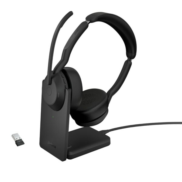 Jabra Evolve2 55 MS Stereo USB Headset schwarz USB-A Ladestation