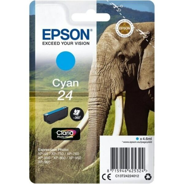 Epson C13T24224012 Druckerpatrone 24 Claria Photo HD Cyan