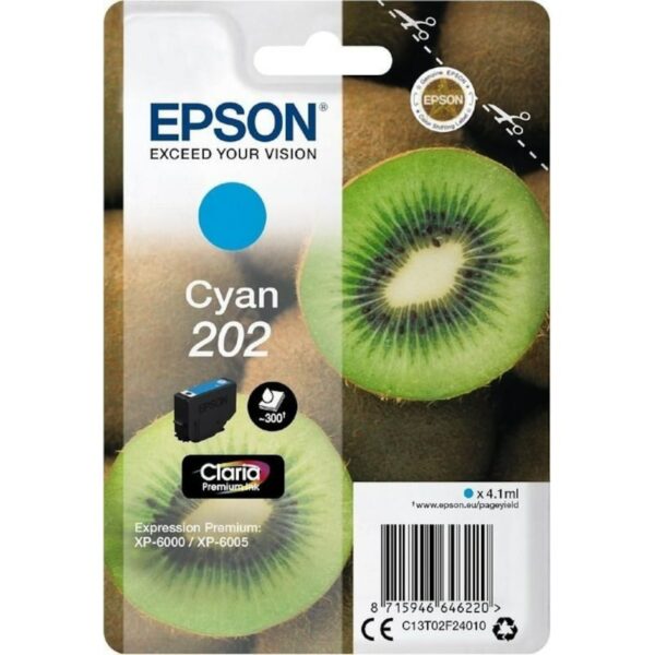 Epson C13T02F24010 Druckerpatrone 202 Cyan ca. 300 Seiten