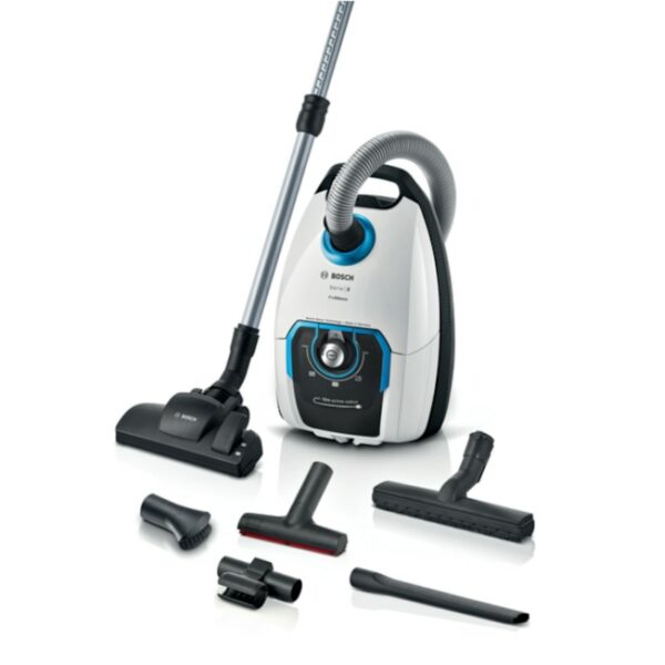 Bosch Serie 8 BGB75XSIL Bodenstaubsauger mit Beutel weiß