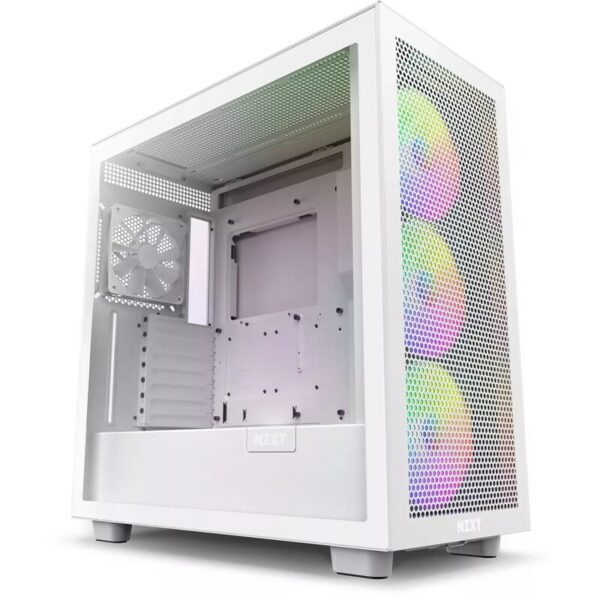 NZXT H7 Flow White RGB Midi Tower ATX Gaming Gehäuse mit Glasfenster