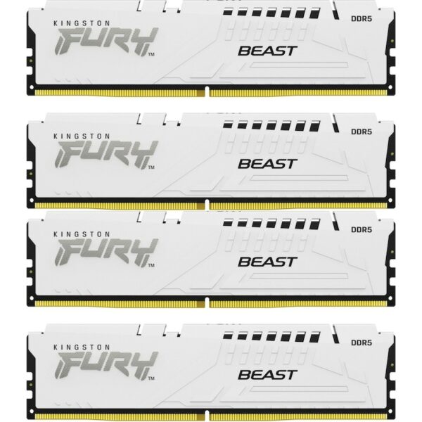 64GB (4x16GB) KINGSTON FURY Beast White XMP DDR5-5200 CL40 RAM Speicher Kit