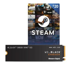 WD_BLACK SN850X NVMe SSD 1 TB M.2 2280 PCIe 4.0 inkl. 20 EUR Steamguthaben